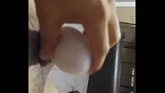Play Latino hand job with tenga egg