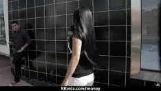 Nonprofessional missy takes cash in for sex from unknown